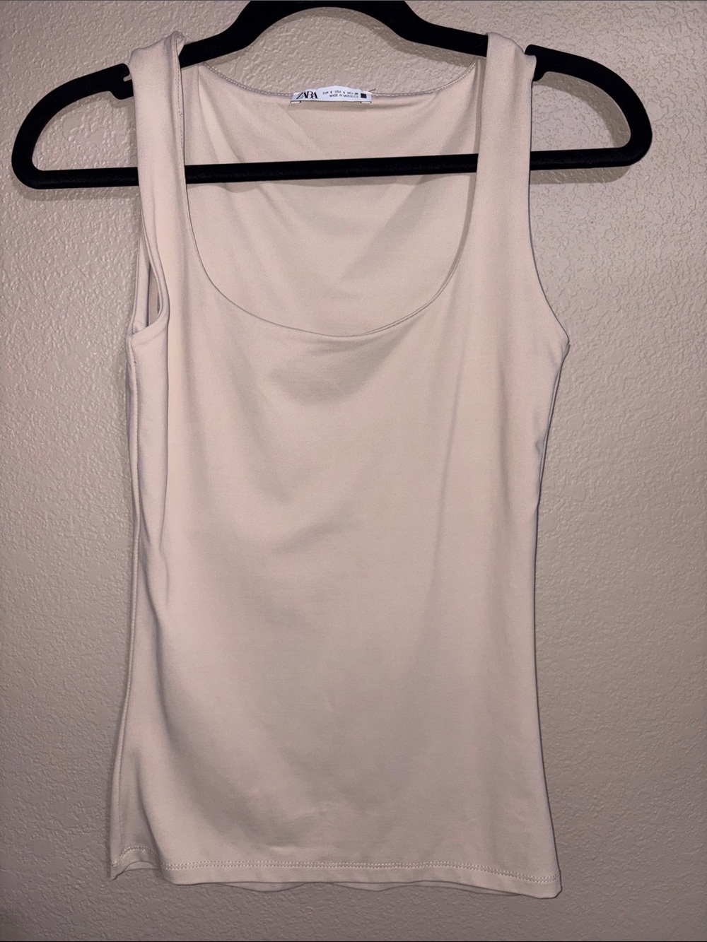 Zara Beige Scoop Neck Tank Top